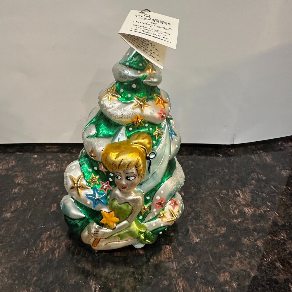 VTG 1996 Christopher Radko Disney Tinker Bell Christmas Glass Ornament Box RARE